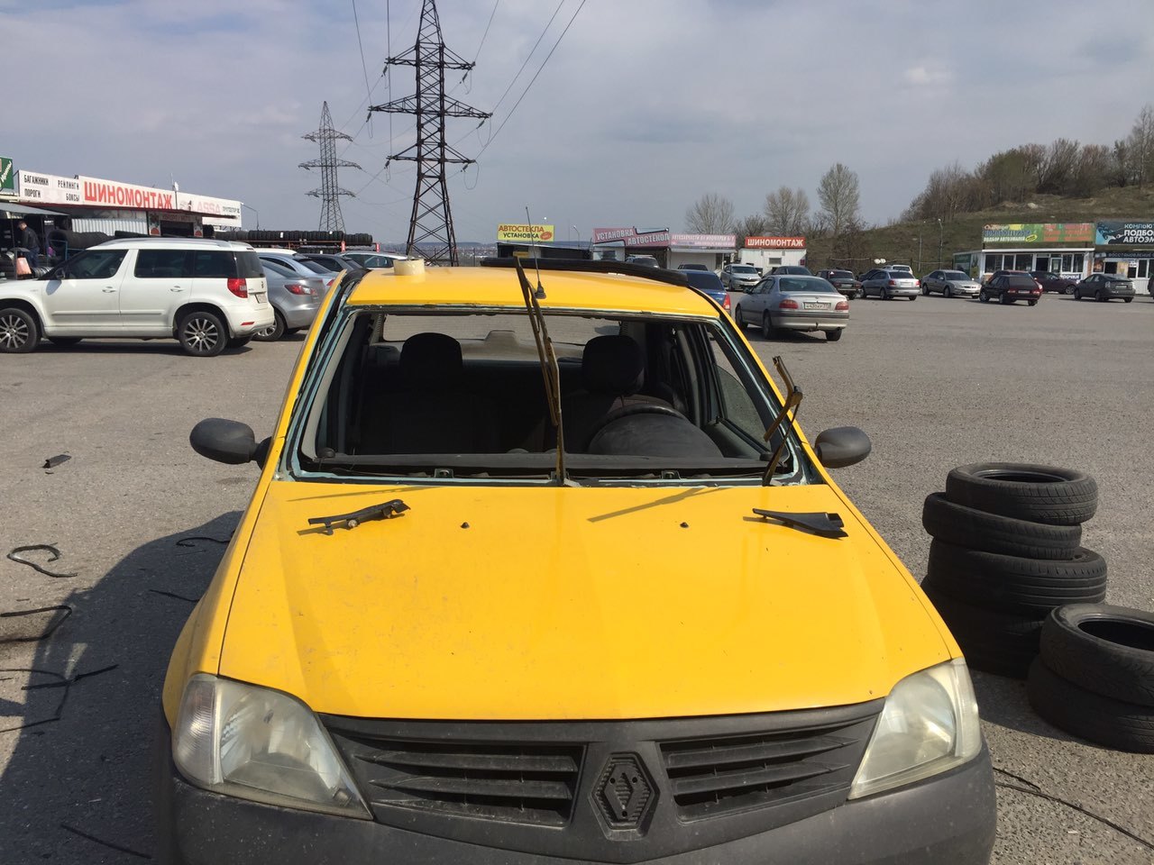 Фото до замены стекла 