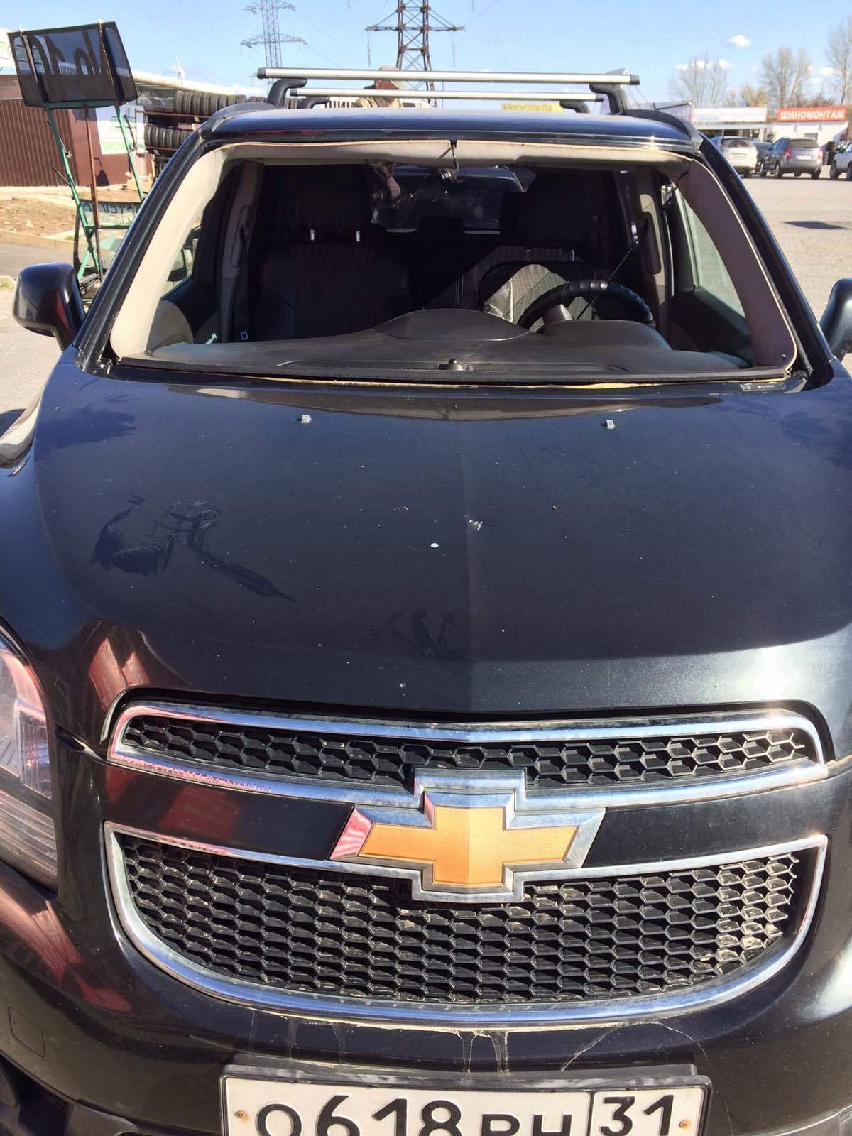 Фото до замены стекла Шивроле